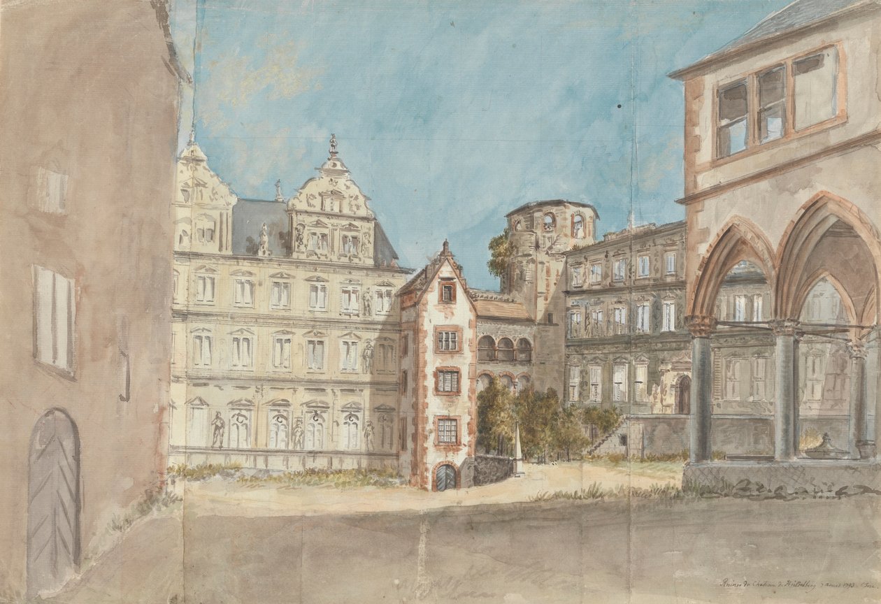 Ruinerne af Chateau du Heidelberg af Charles Gore