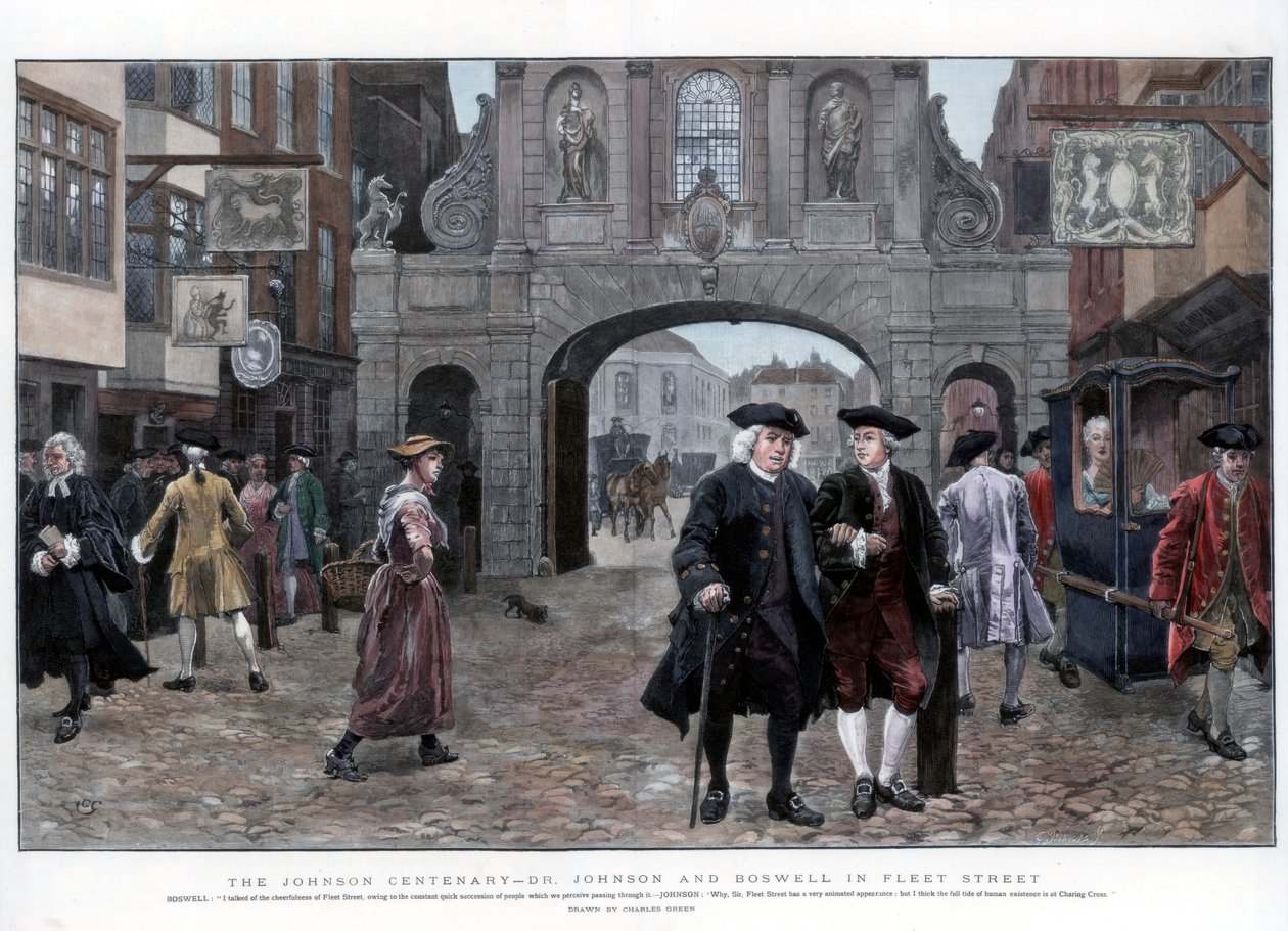 Dr. Johnson og Boswell i Fleet Street, 1884. af Charles Green