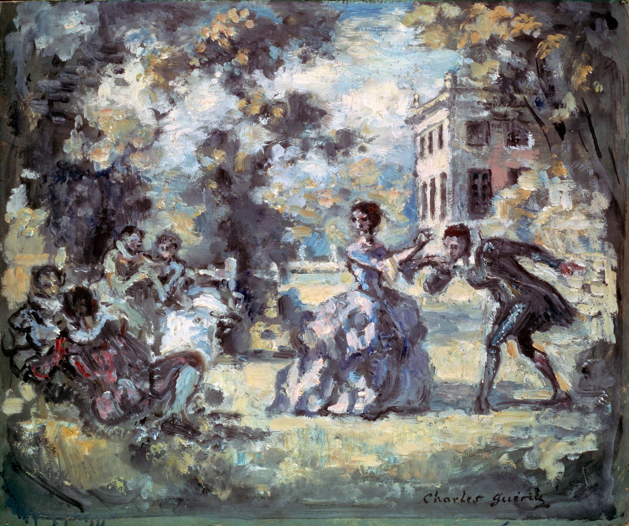 Amorøs scene, c1908 af Charles Guerin