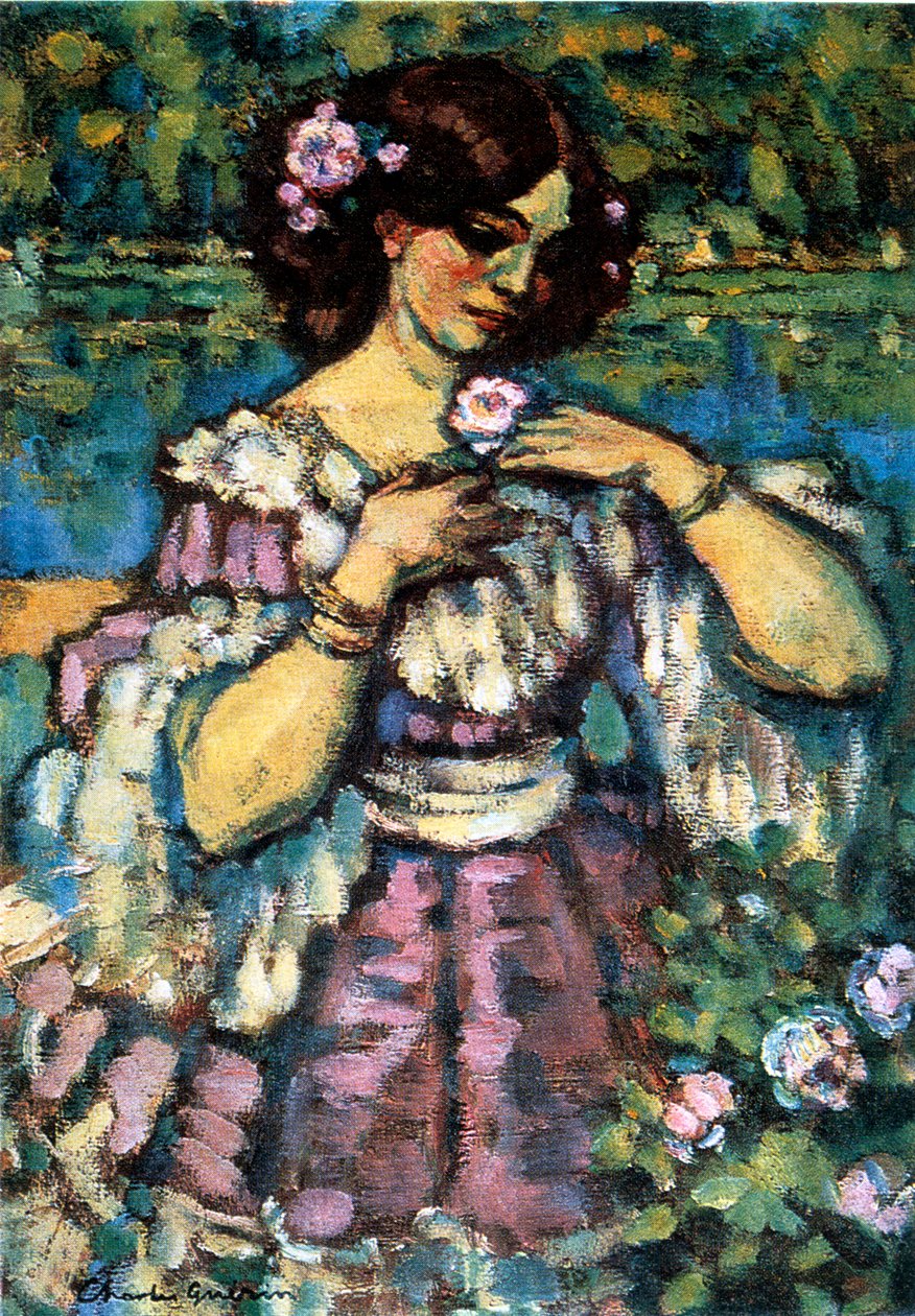 Kvinde med rose, 1901 af Charles Guerin