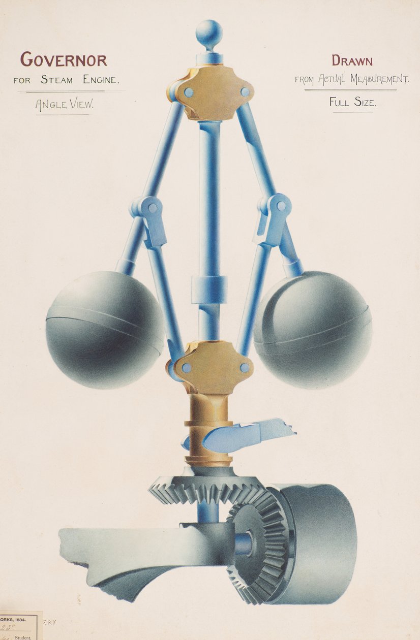 Guvernør for Steam Engine - Angle View af Charles Gustav Louis Phillips