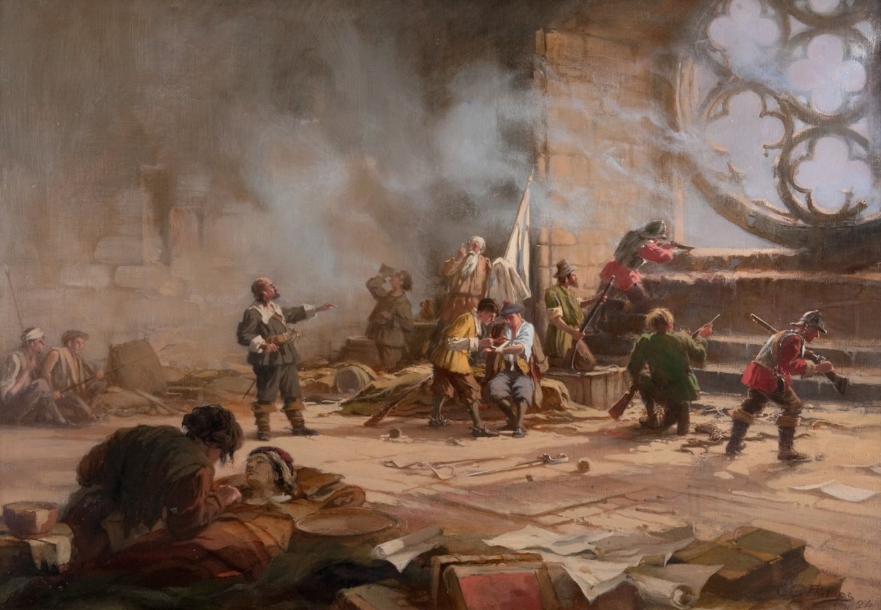 Belejringen af Dundee, september 1651 af Charles Gustav Louis Phillips