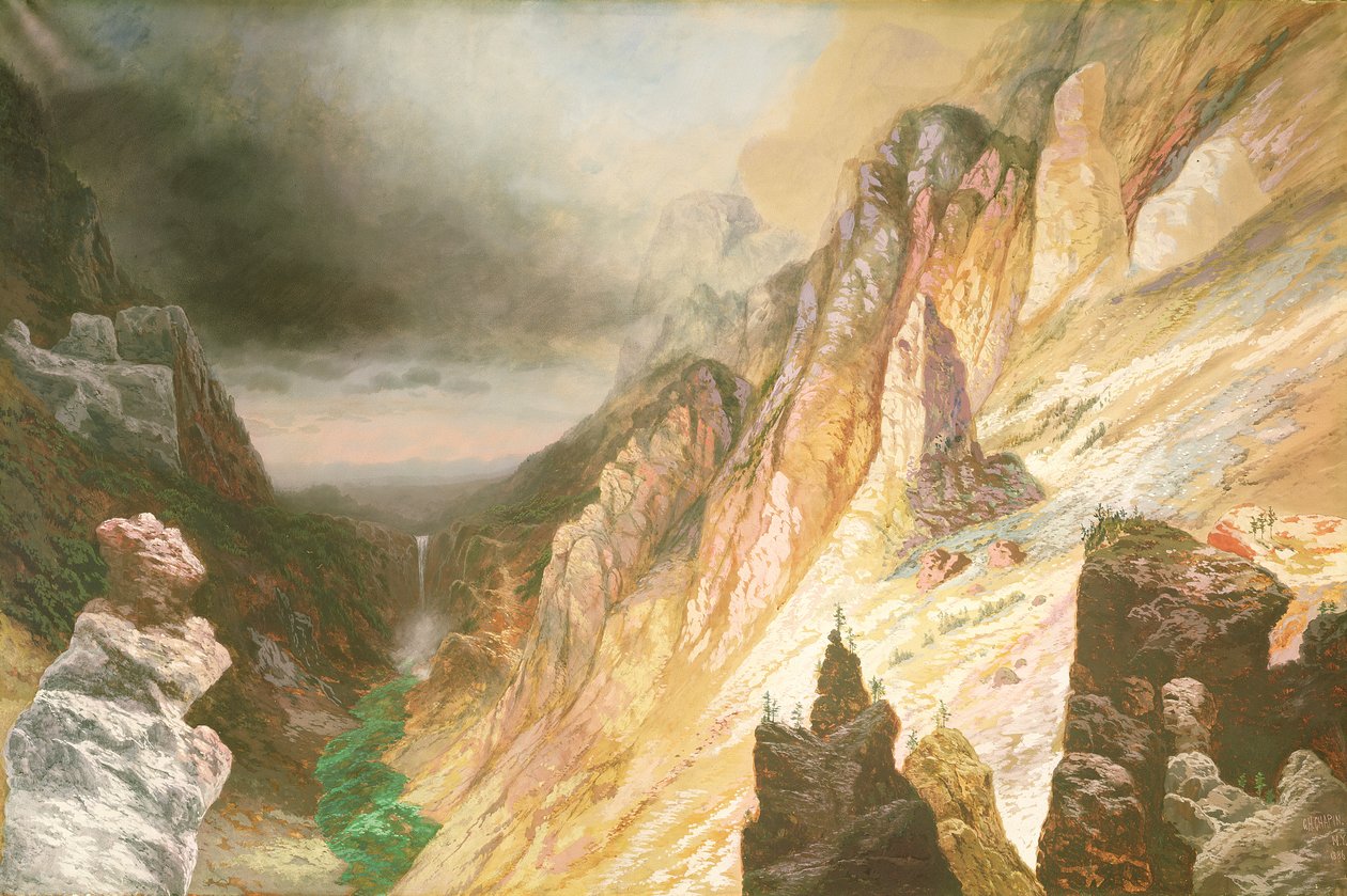 Lower Falls, Yellowstone Rivers Grand Canyon, 1886 af Charles H. Chapin