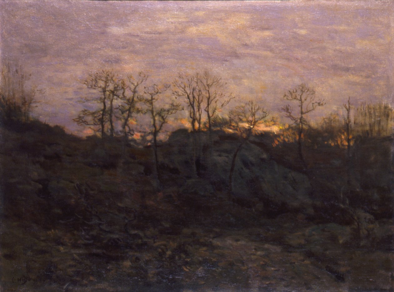 Udkanten af skoven, tusmørke af Charles H. Davis