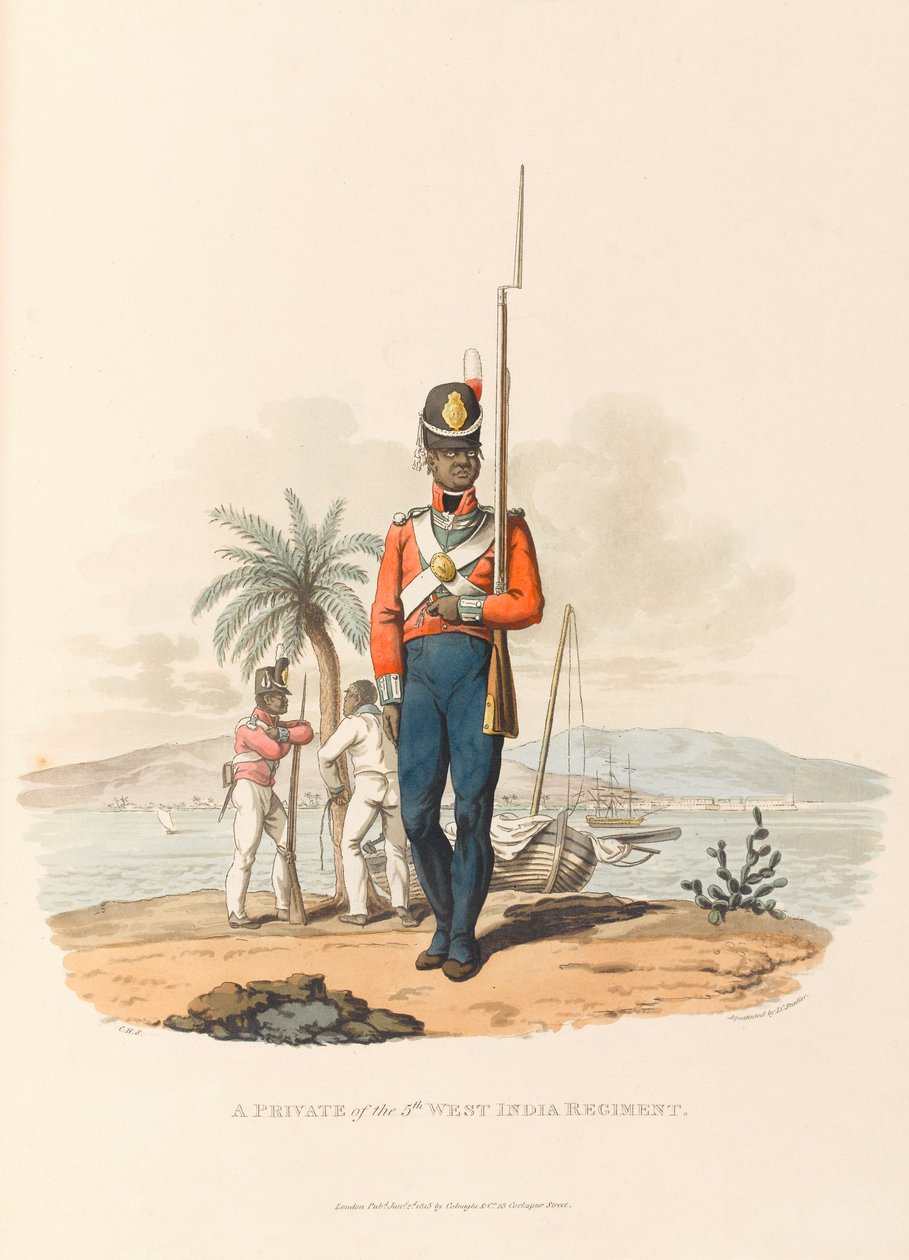 En menig fra 5. vestindiske regiment af Charles Hamilton (after) Smith
