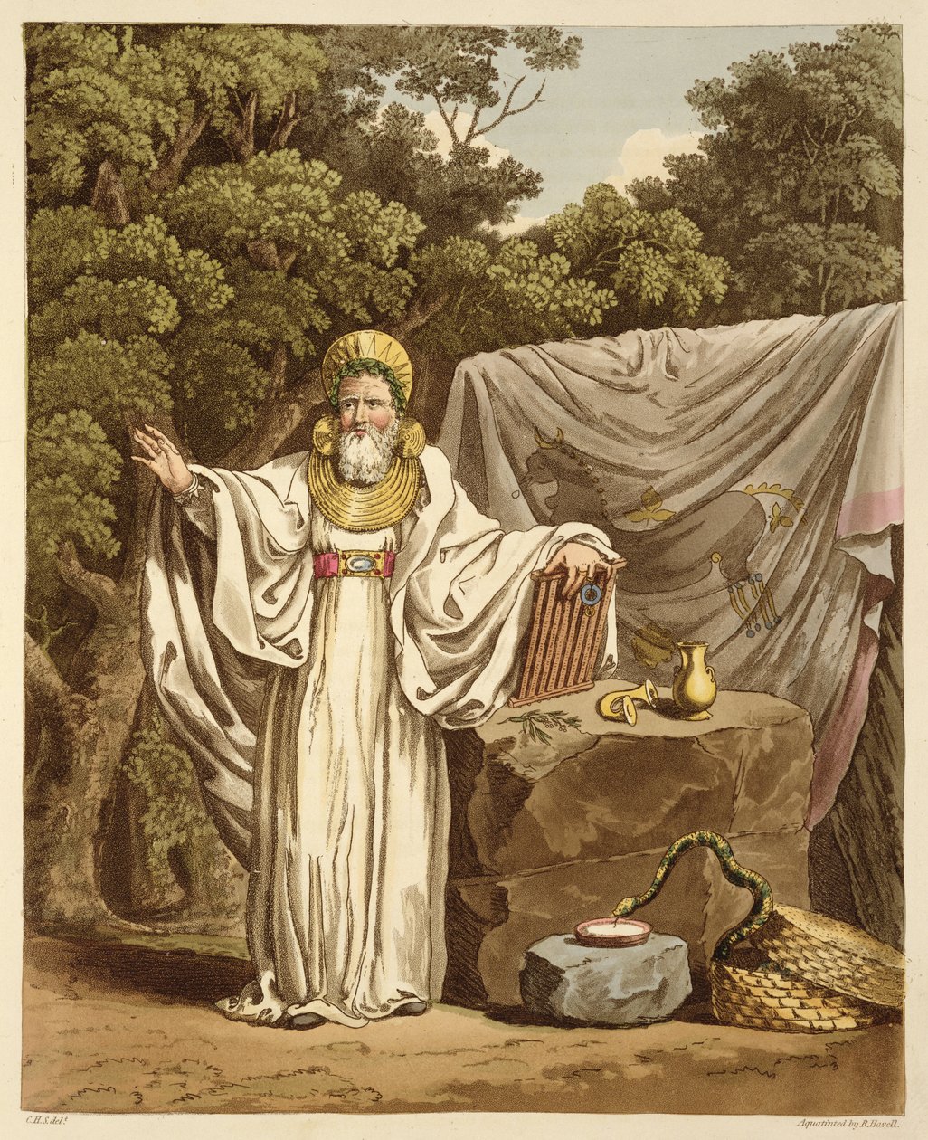 An Arch Druid in his Judicial Habit, graveret af Robert Havell (1769-1832) 1815 (akvatinte) af Charles Hamilton Smith