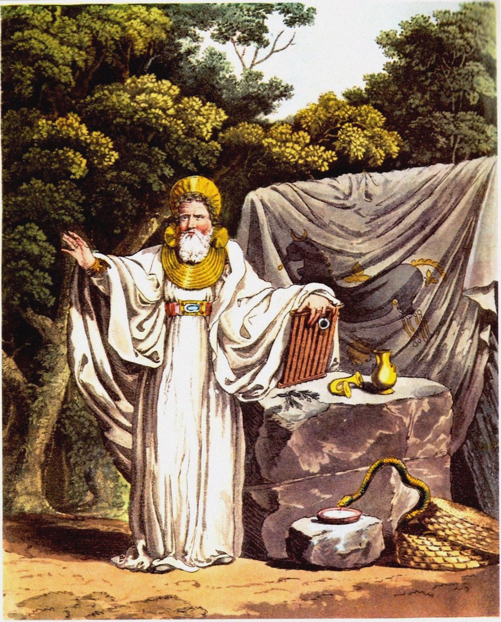 Ærke-Druid i sin fulde Judicial Costume Fra Costume of the Original Inhabitants of the Britis af Charles Hamilton Smith