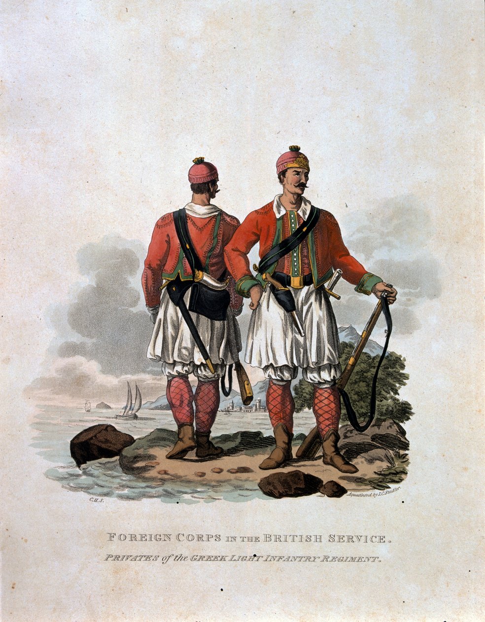 Fremmedkorps i den britiske tjeneste, menige fra det græske lette infanteriregiment, fra 