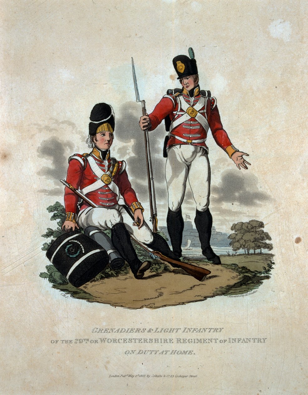 Grenadiers and Light Infantry of the 29th or, Worcestershire Regiment of Infantry on Duty at Home, fra 