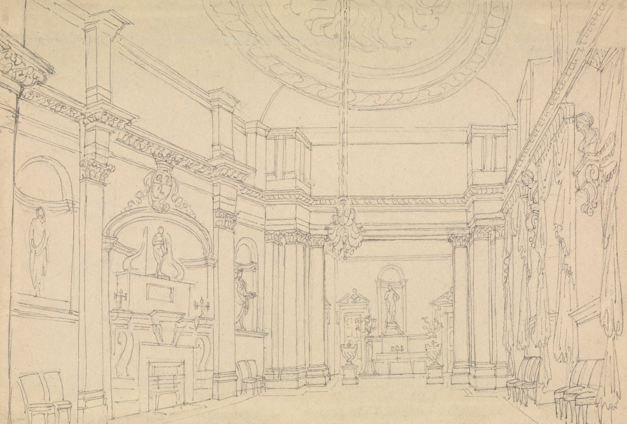 Hall, Easton Neston, Northants af Charles Hamilton Smith