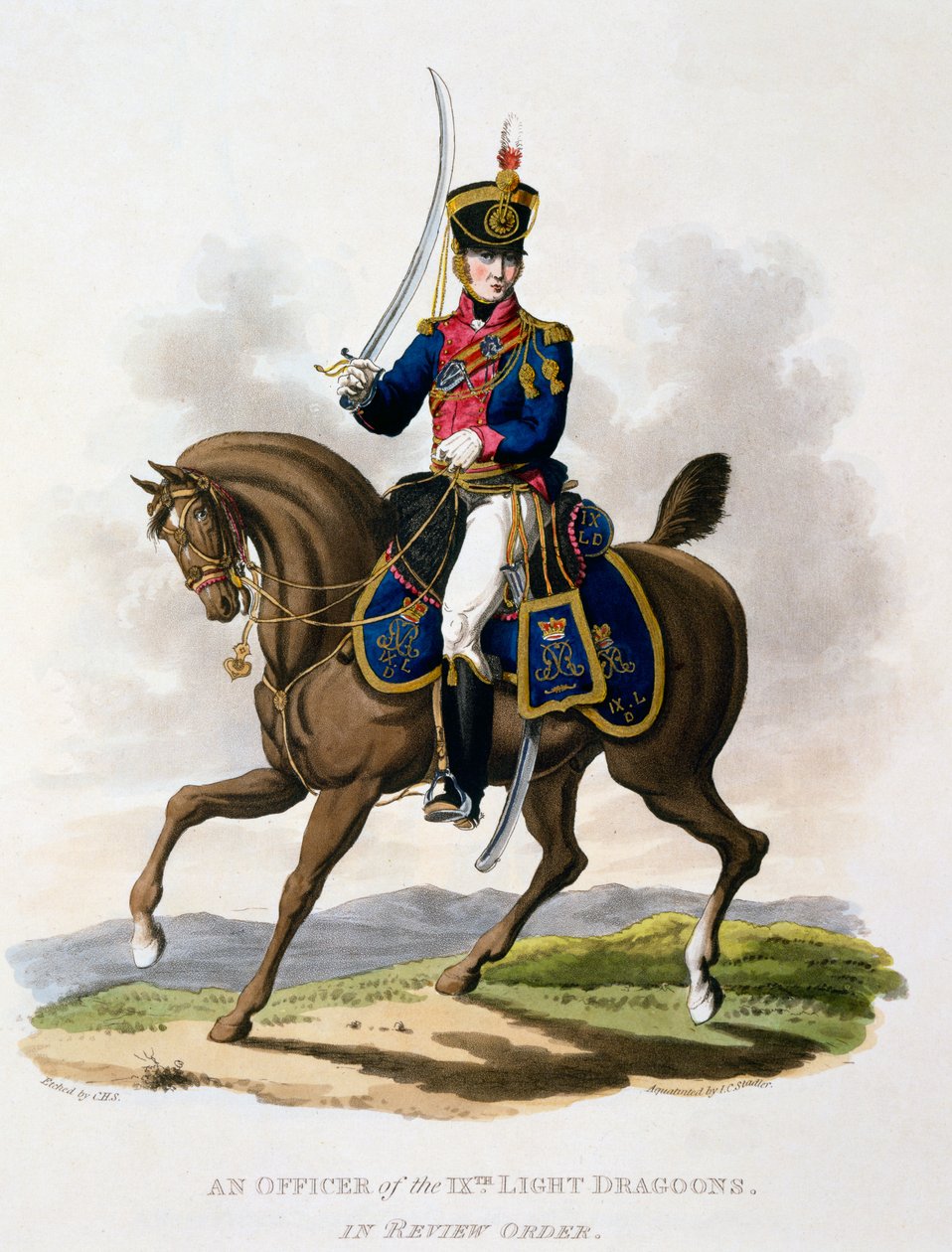 Uniform of an Officer of the 9th Light dragoons in Review Order, fra 