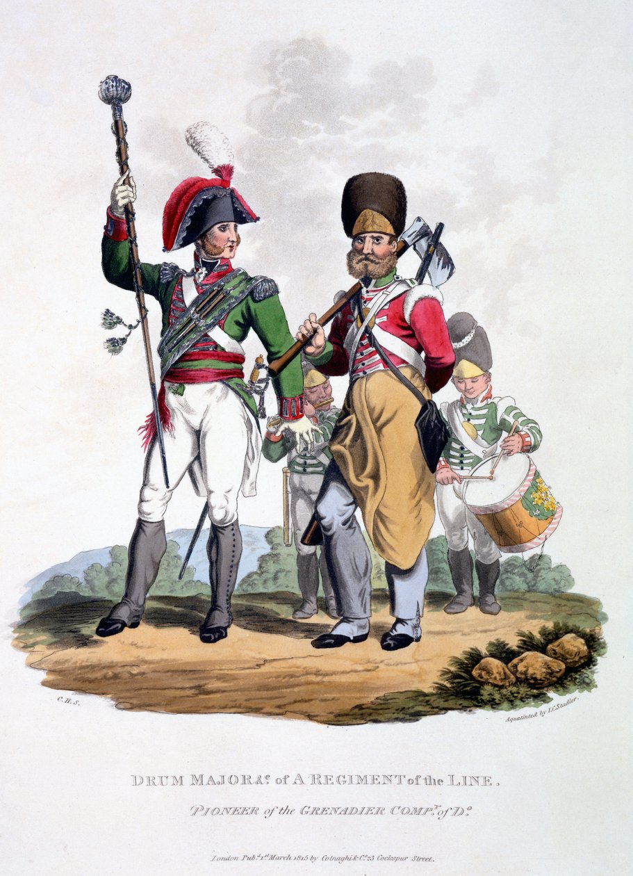 Uniformer of a Drum Major of a Regiment of the Line - Pioneer of the Grenadier Company, fra 