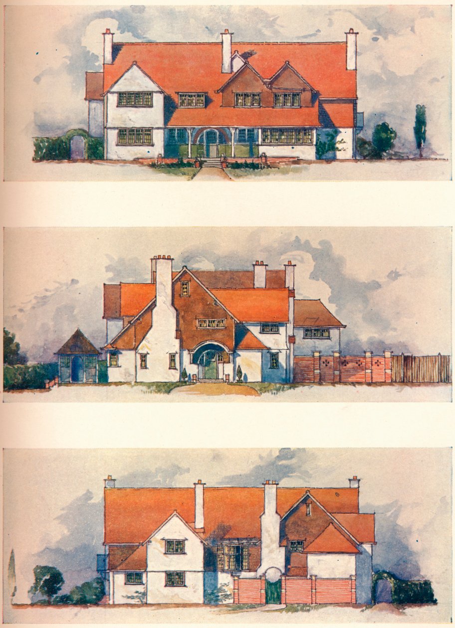 House at the Garden City, Letchworth, c1906 af Charles Harrison Townsend