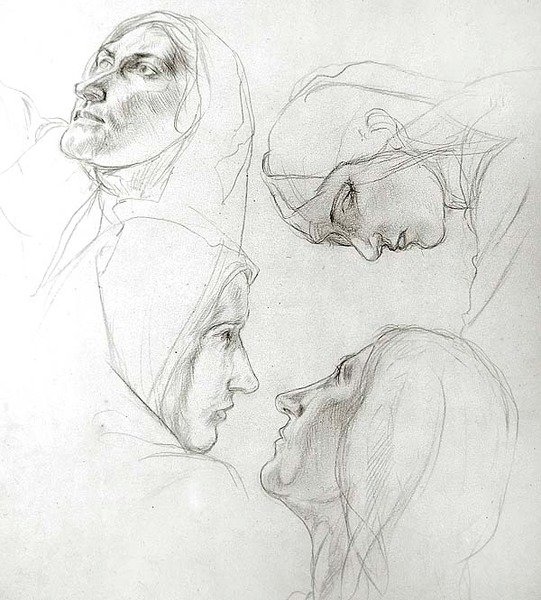 Studie for de vise og tåbelige jomfruer af Charles Haslewood Shannon
