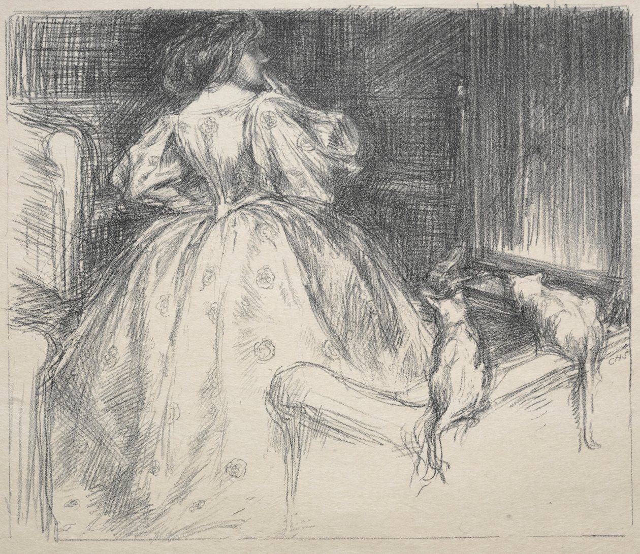 Den fantastiske kjole, 1890. af Charles Haslewood Shannon
