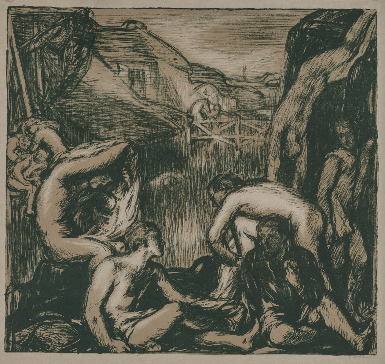 Mølledammen, 1905. af Charles Hasslewood Shannon