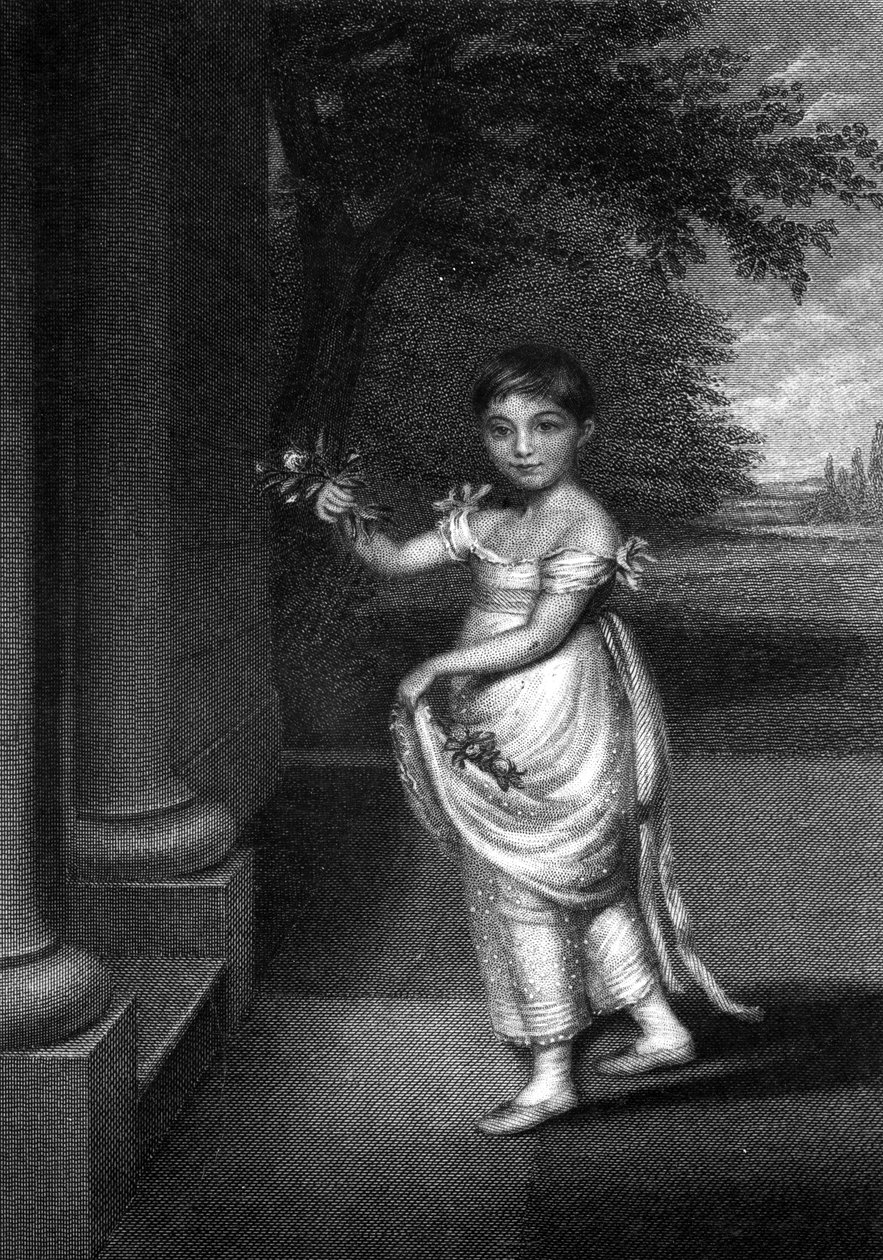 Elizabeth Barrett Moulton-Barrett i en alder af ni, indgraveret af G. Cook, ca. midt C19 af Charles Hayter