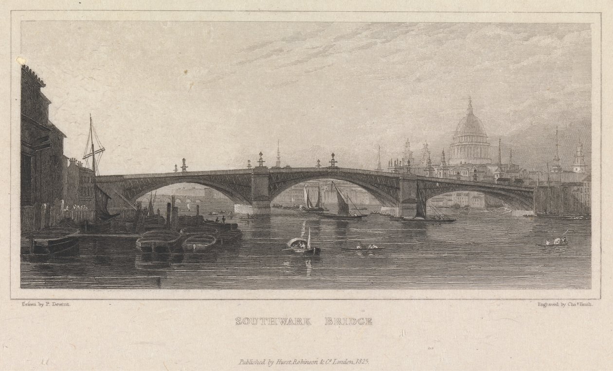 Southwark Bridge af Charles Heath