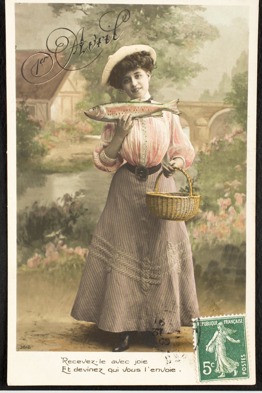Gammelt postkort/Aprilfisk/Woman of the Belle Epoque af Augustus Kollner