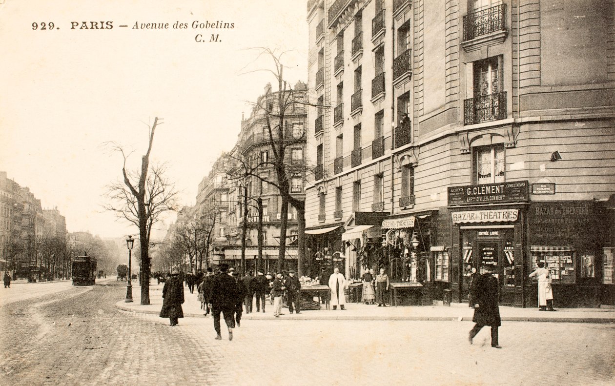 Postkort / Avenue des Gobelins / Paris / Seine / Ile de France / Frankrig af Augustus Kollner