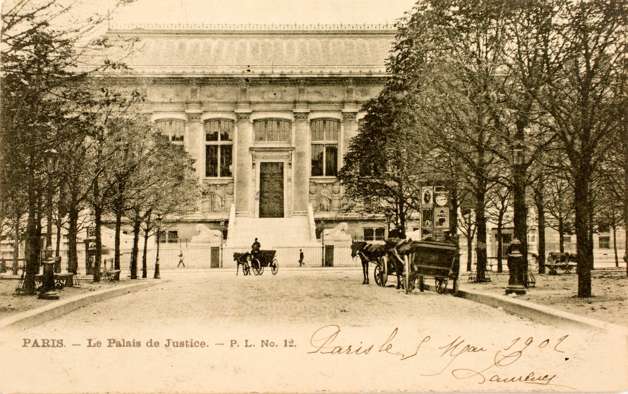 Postkort/Palais de Justice/Paris/Seine/Ile de France/Frankrig af Augustus Kollner