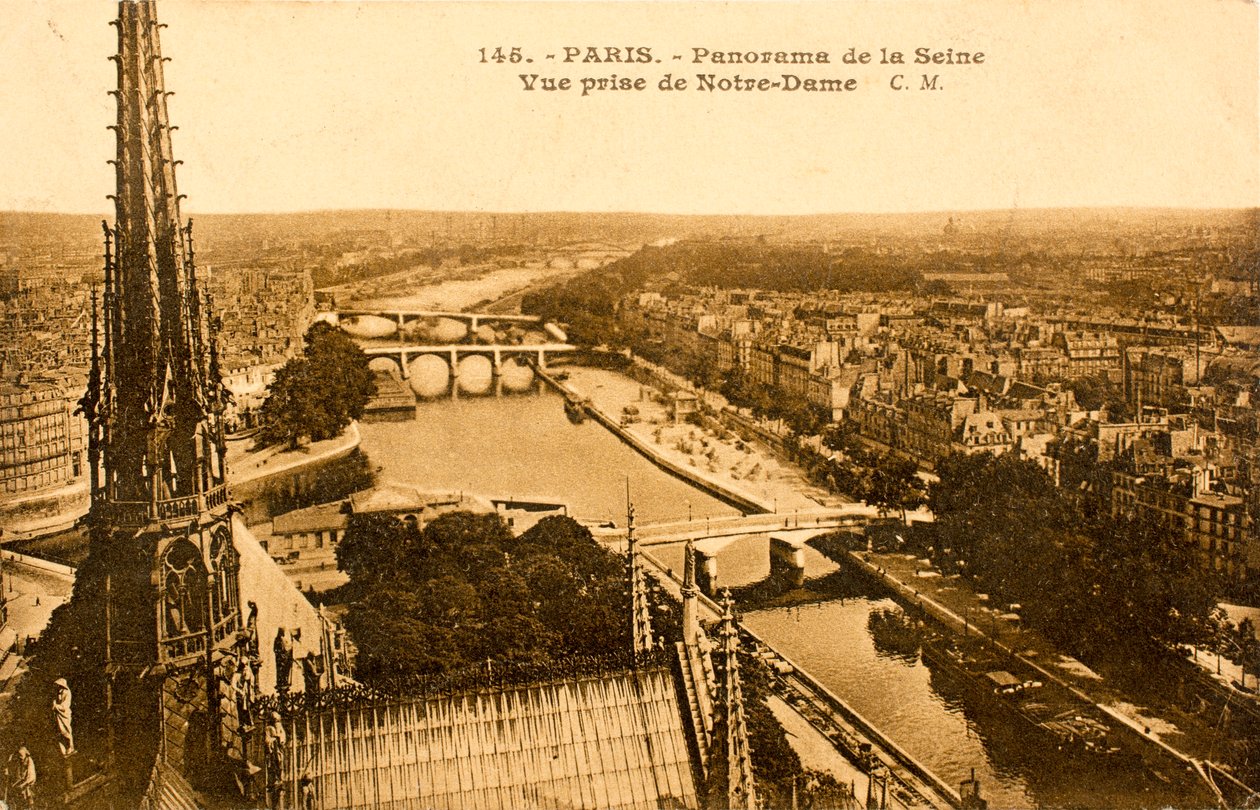 Postkort / Seine fra Notre Dame / Paris / Seine / Ile de France / Frankrig af Augustus Kollner