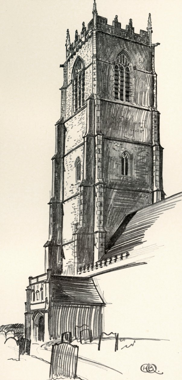 A Perpendicular Church Tower, Winterton, Norfolk, 1931 af Charles Henry Bourne Quennell