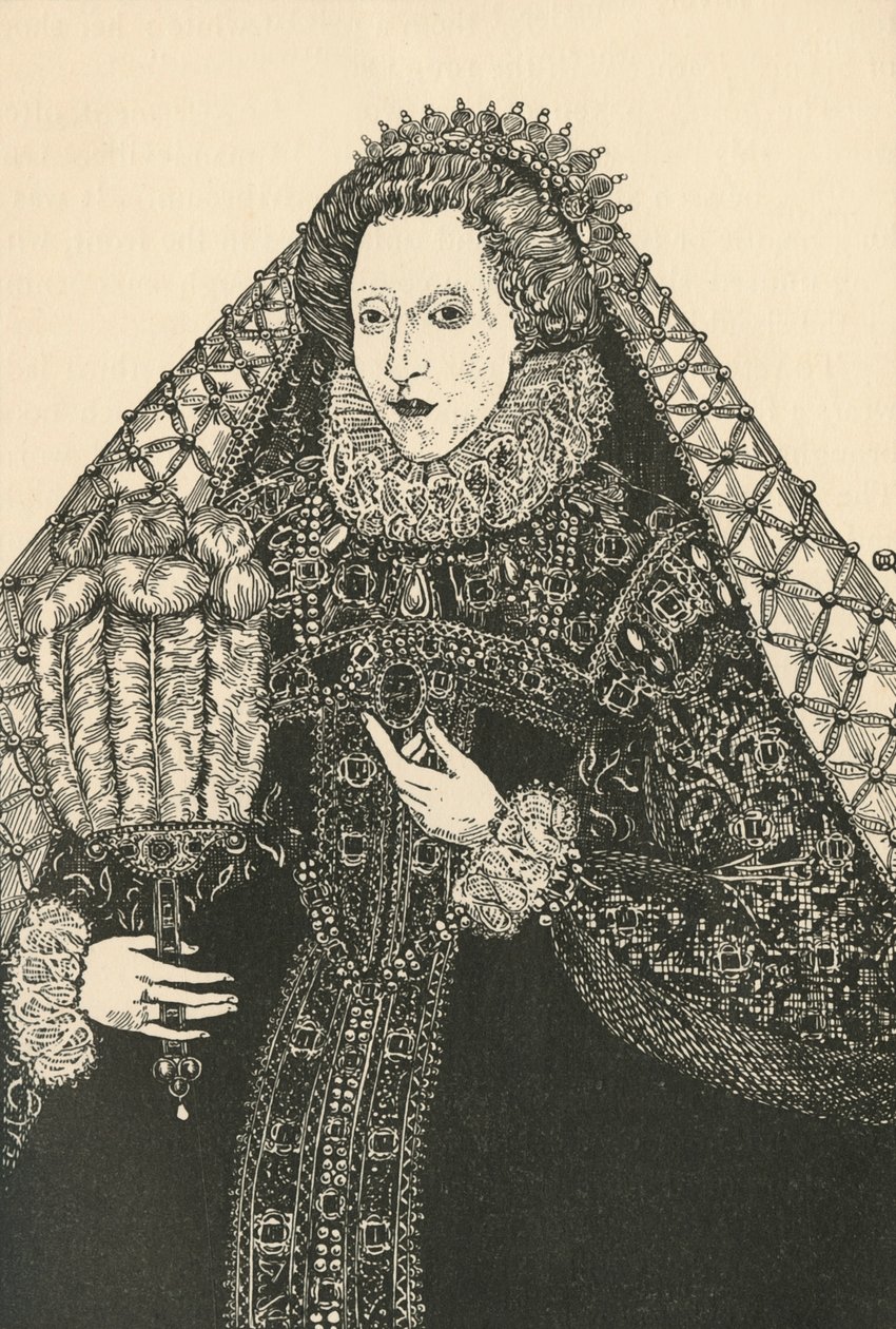 Et portræt af dronning Elizabeth, 1931 af Charles Henry Bourne Quennell