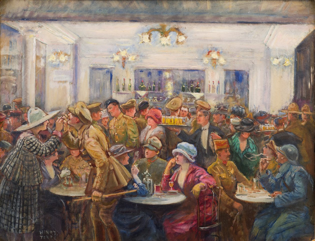 The Breviary of Olympia Under en pause, ca. 1918 (olie på lærredstavle) af Charles Henry Tenre