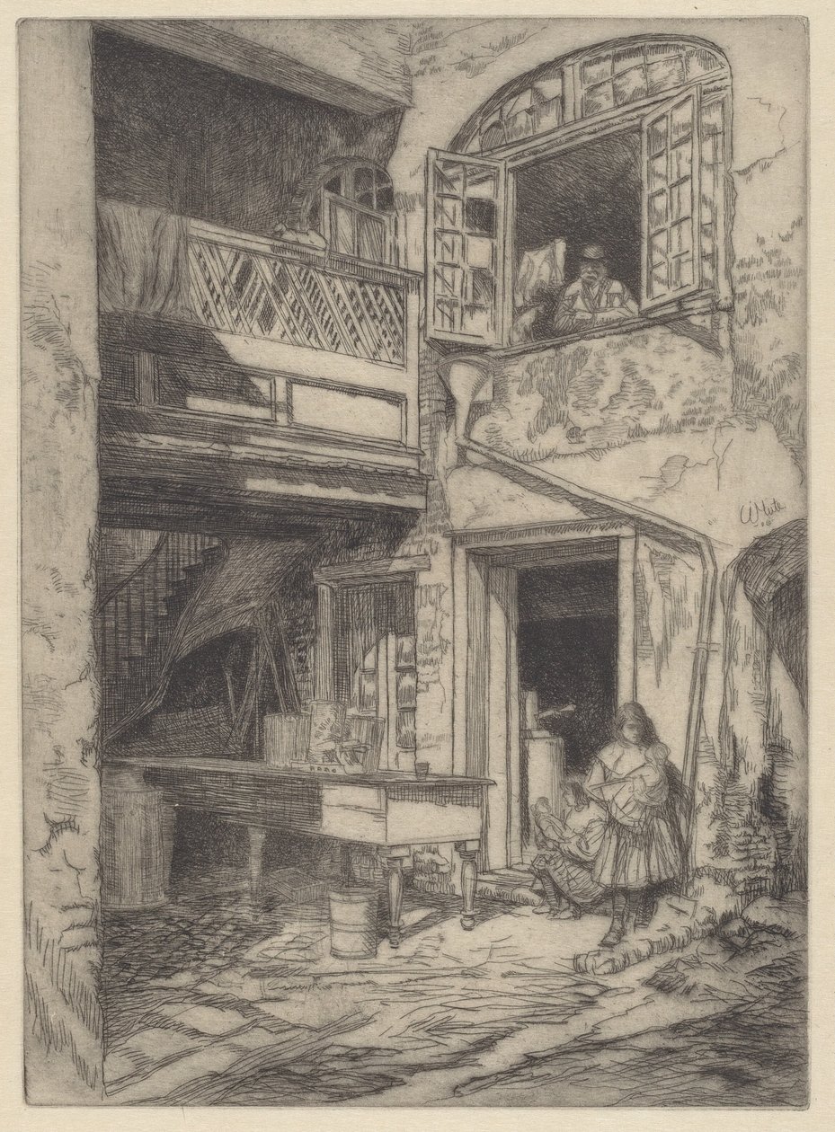 En gammel gårdhave (New Orleans) af Charles Henry White