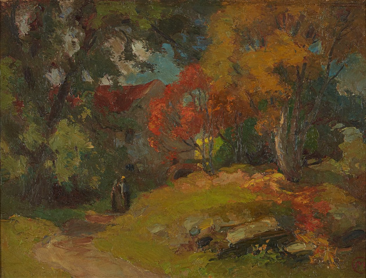 Vandmølle, efterår (olie på lærred) af Charles Hodge Mackie