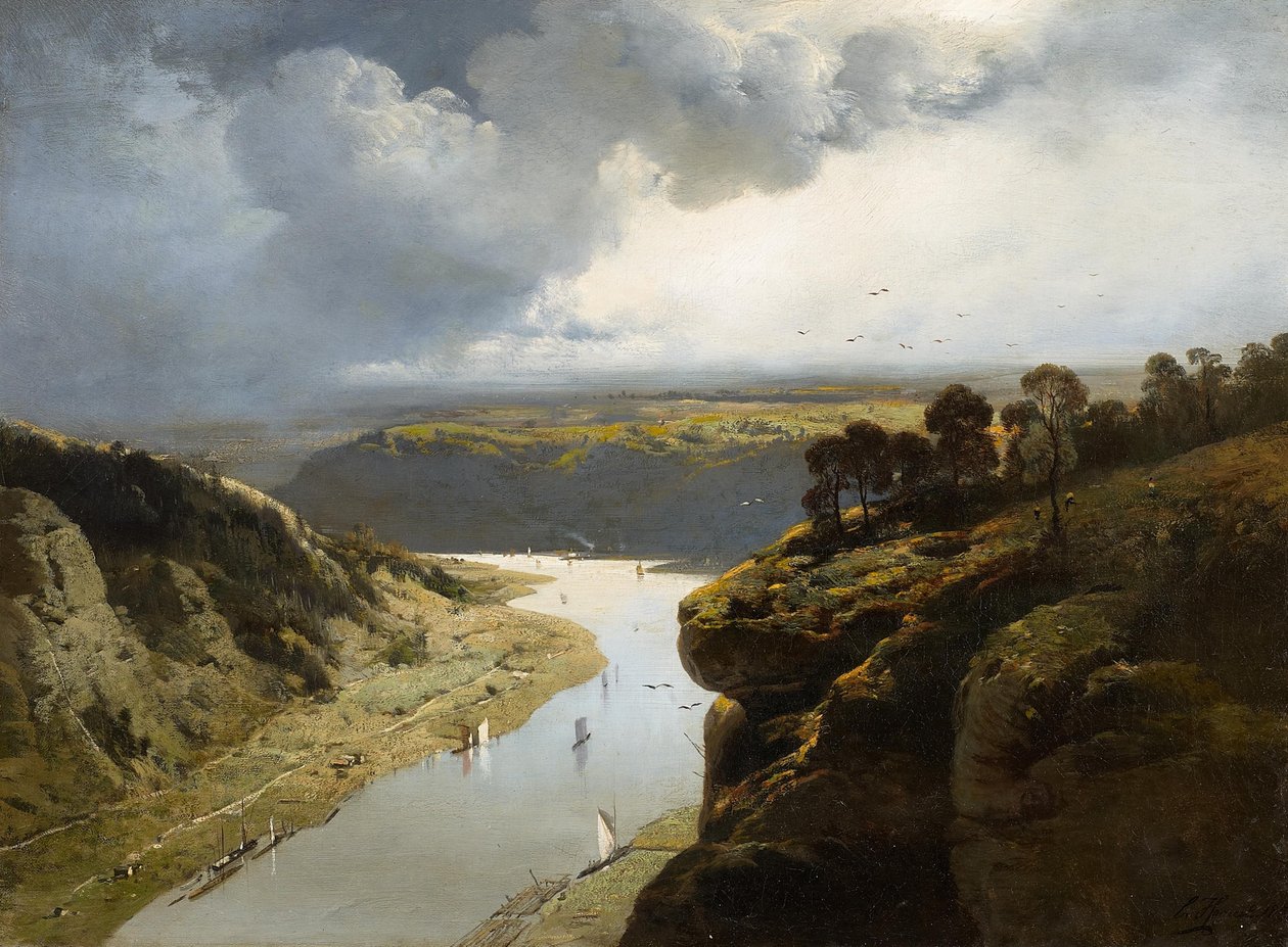 Tysk: Blick in das Tal der Rhone Udsigt i Rhônedalen af Charles Hoguet