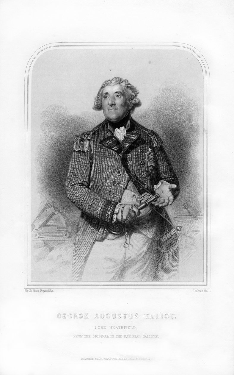 George Augustus Eliott, 1. Baron Heathfield, skotsk soldat og guvernør i Gibraltar, 1870. af Charles Holl