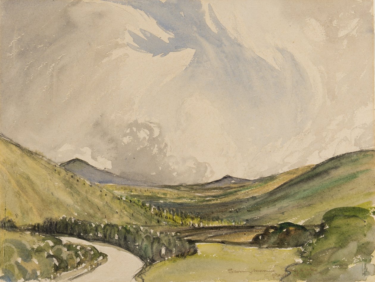 Stormy Morning, Graystoke, Cumbria (wc på papir) af Charles John Holmes