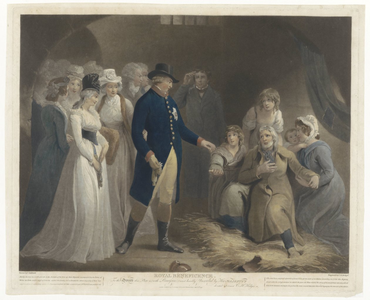 George III besøger Dorchester fængsel med sin familie Royal Beneficence (titel på objekt) af Charles Howard Hodges