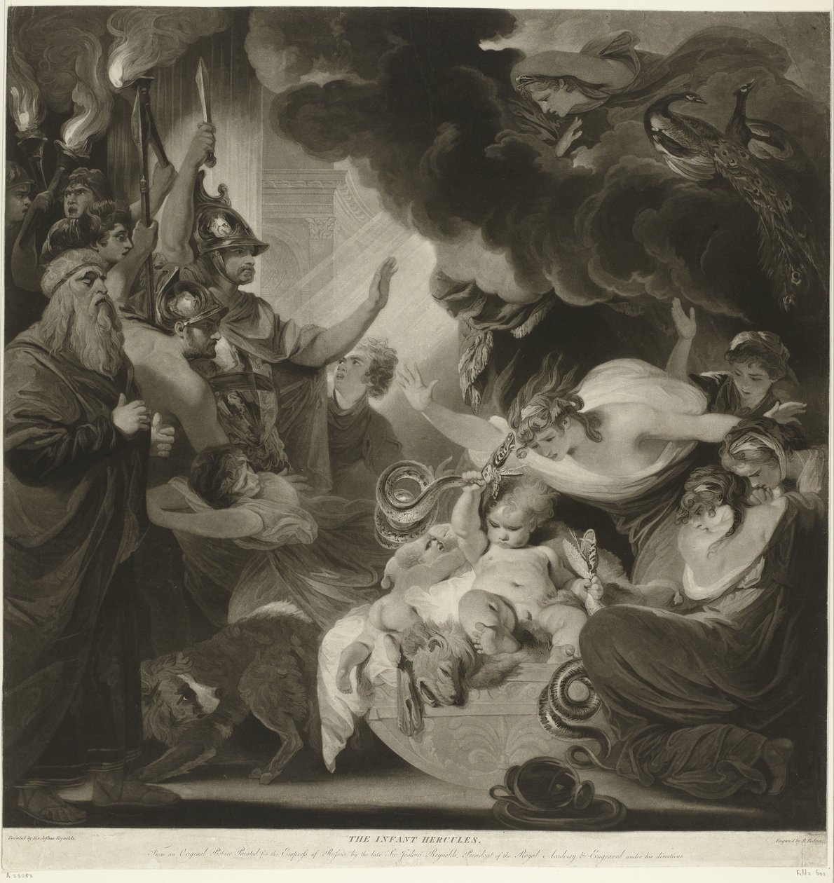 Hercules kvæler de to slanger i sin vugge af Charles Howard Hodges