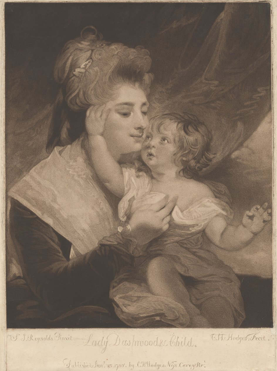 Lady Dashwood & Child af Charles Howard Hodges