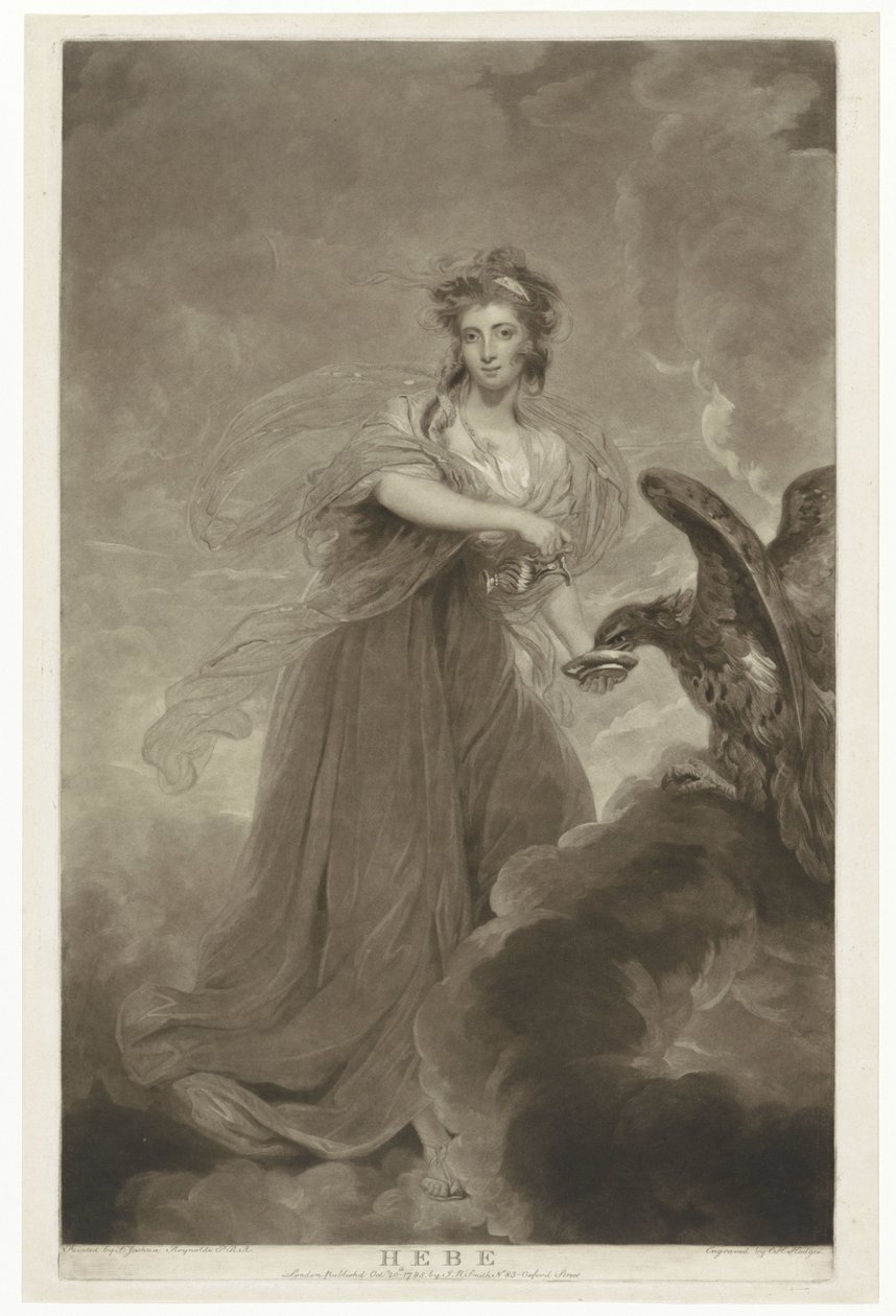 Portræt af Sophie Musters som Hebe Hebe (titel på objekt) af Charles Howard Hodges