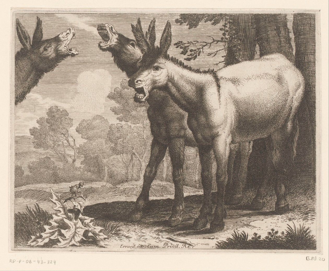 bragende æsler Dyreserie (serietitel) af Charles II Errard (attributed to)