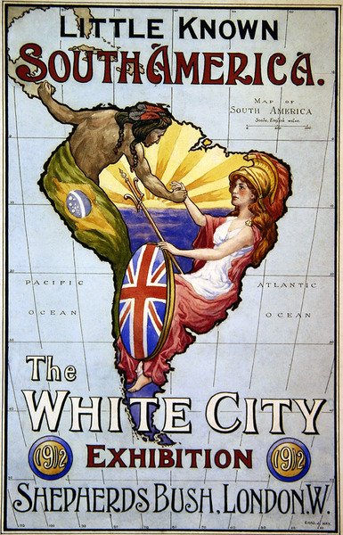 Plakat til udstillingen Little Known South America- The White City af Charles J. Hay