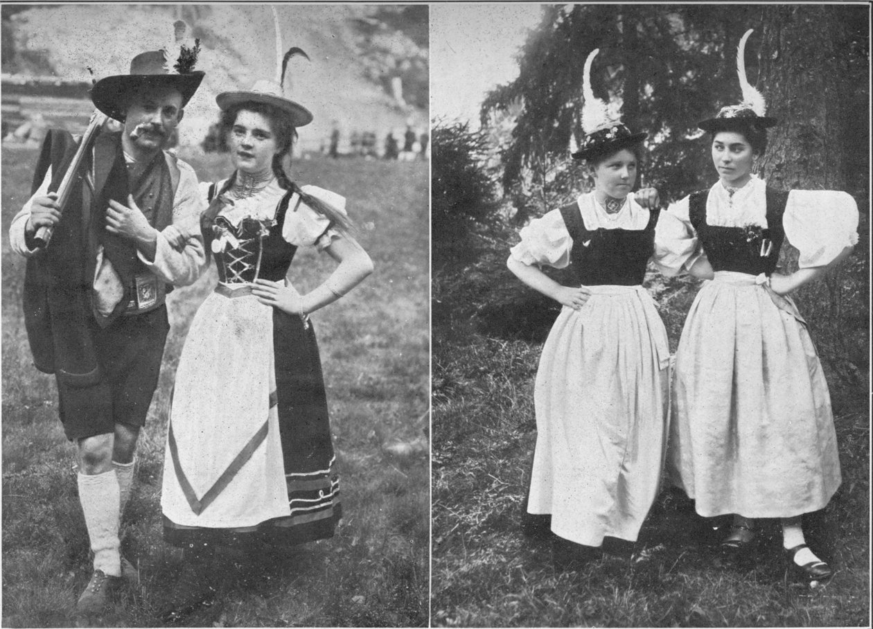 Typer af den tyrolske indfødte kostume, c1913 af Charles J. S. Makin