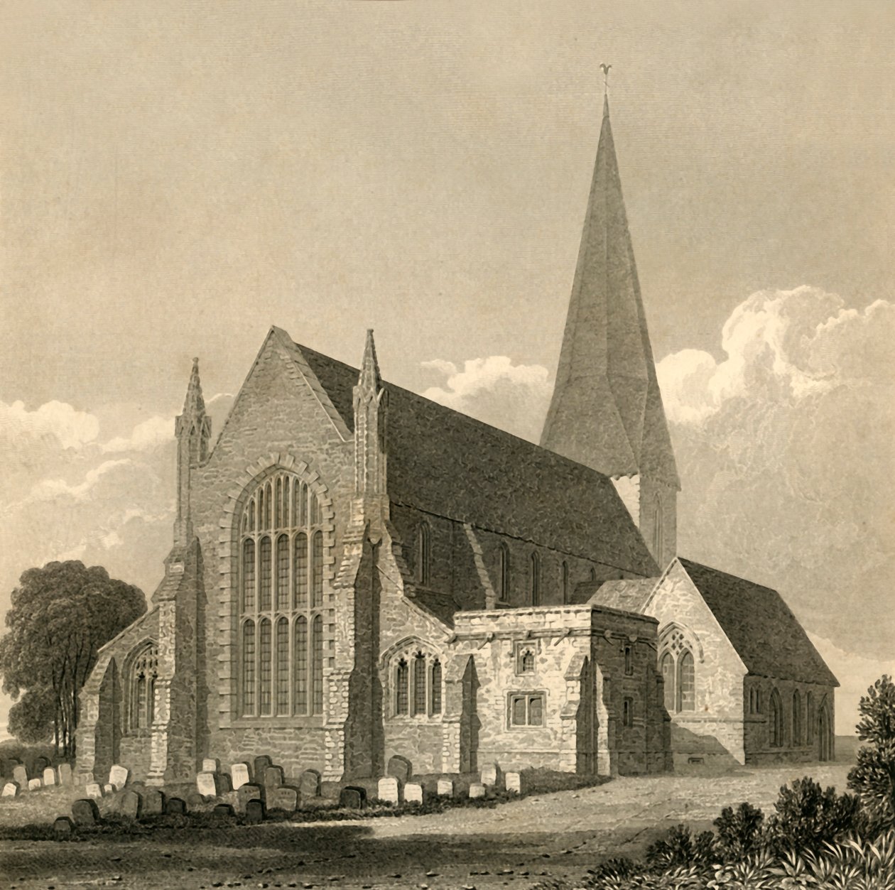 Horsham kirke, 1835. af Charles J. Smith