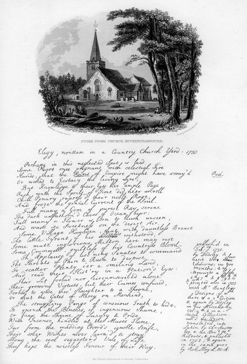 Stoke Poges Church, Buckinghamshire, c1750, 1840 af Charles J. Smith