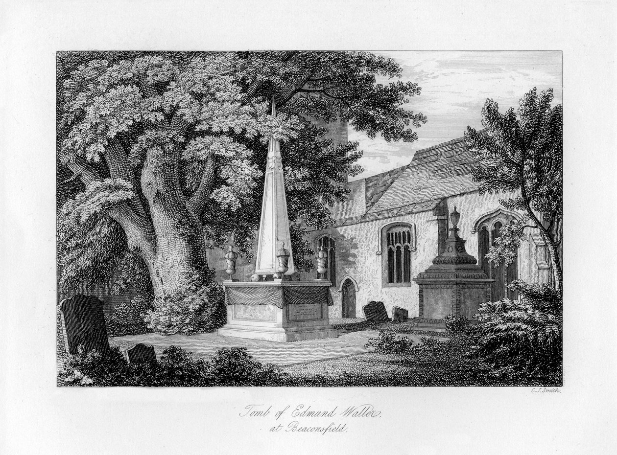 Edmund Wallers grav, Beaconsfield, Buckinghamshire, 1840. af Charles J. Smith