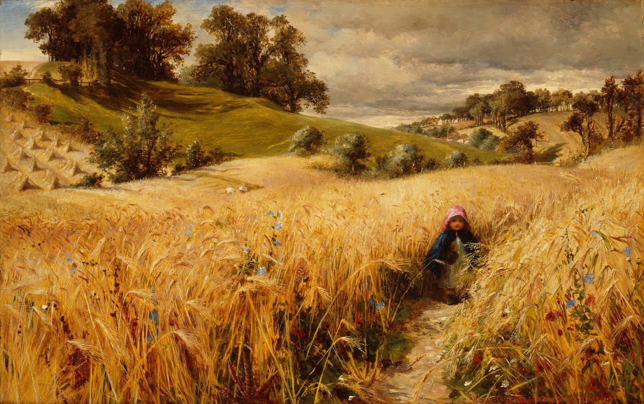 Coming Thro The Rye (olie på kort) af Charles James (attr.to) Lewis