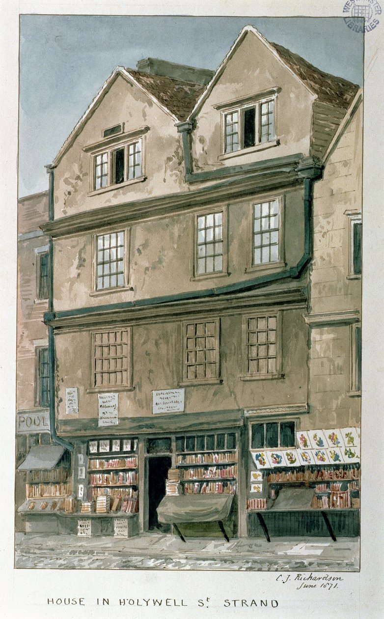 Hus i Holywell Street, Strand, 1871 af Charles James Richardson
