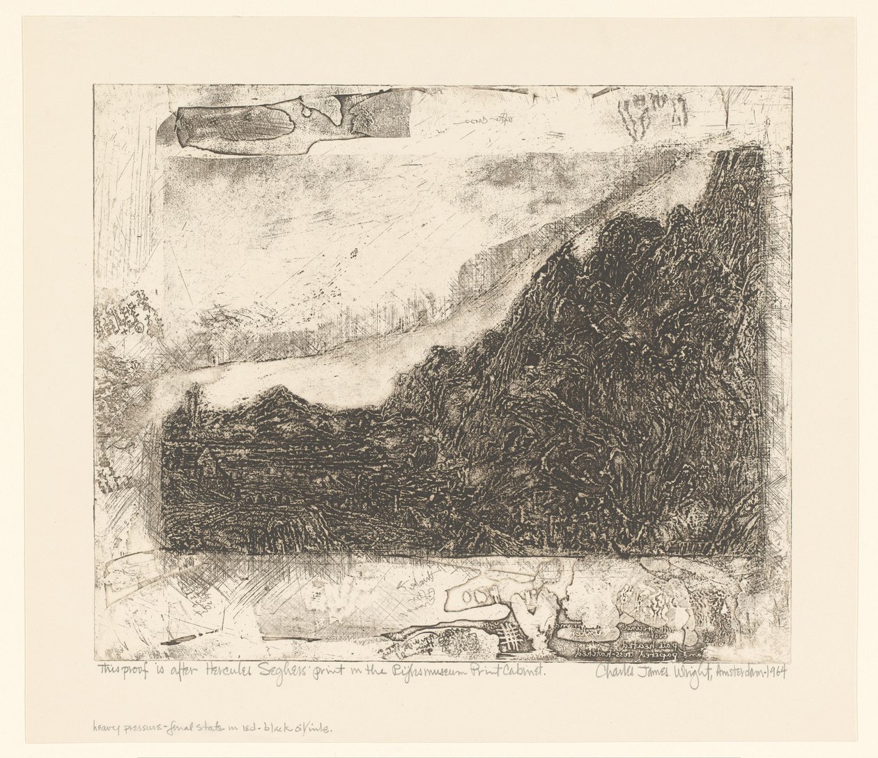 Klippelandskab med veje og en flod af Charles James Wright (signed by artist)