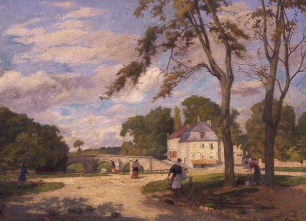 Den gamle bro ved Isle Adam af Charles Jean Agard
