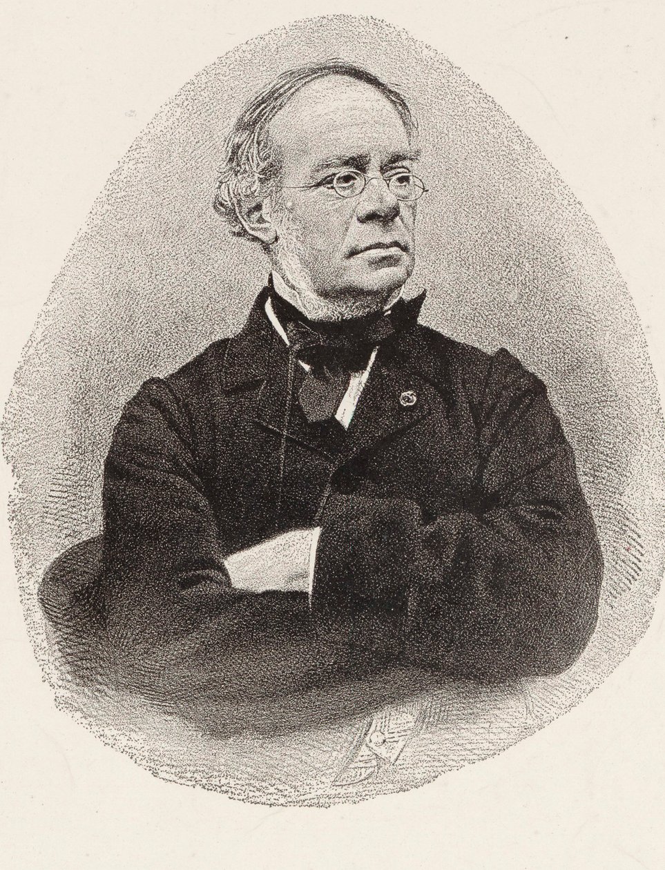 Portræt af komponisten Jacques Fromental Halévy 1799-1862. af Charles Jeremie Fuhr