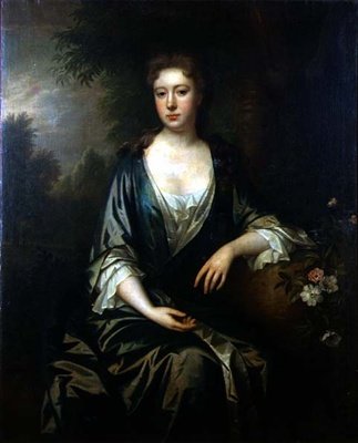 Portræt af en dame (olie på lærred) af Charles Jervas